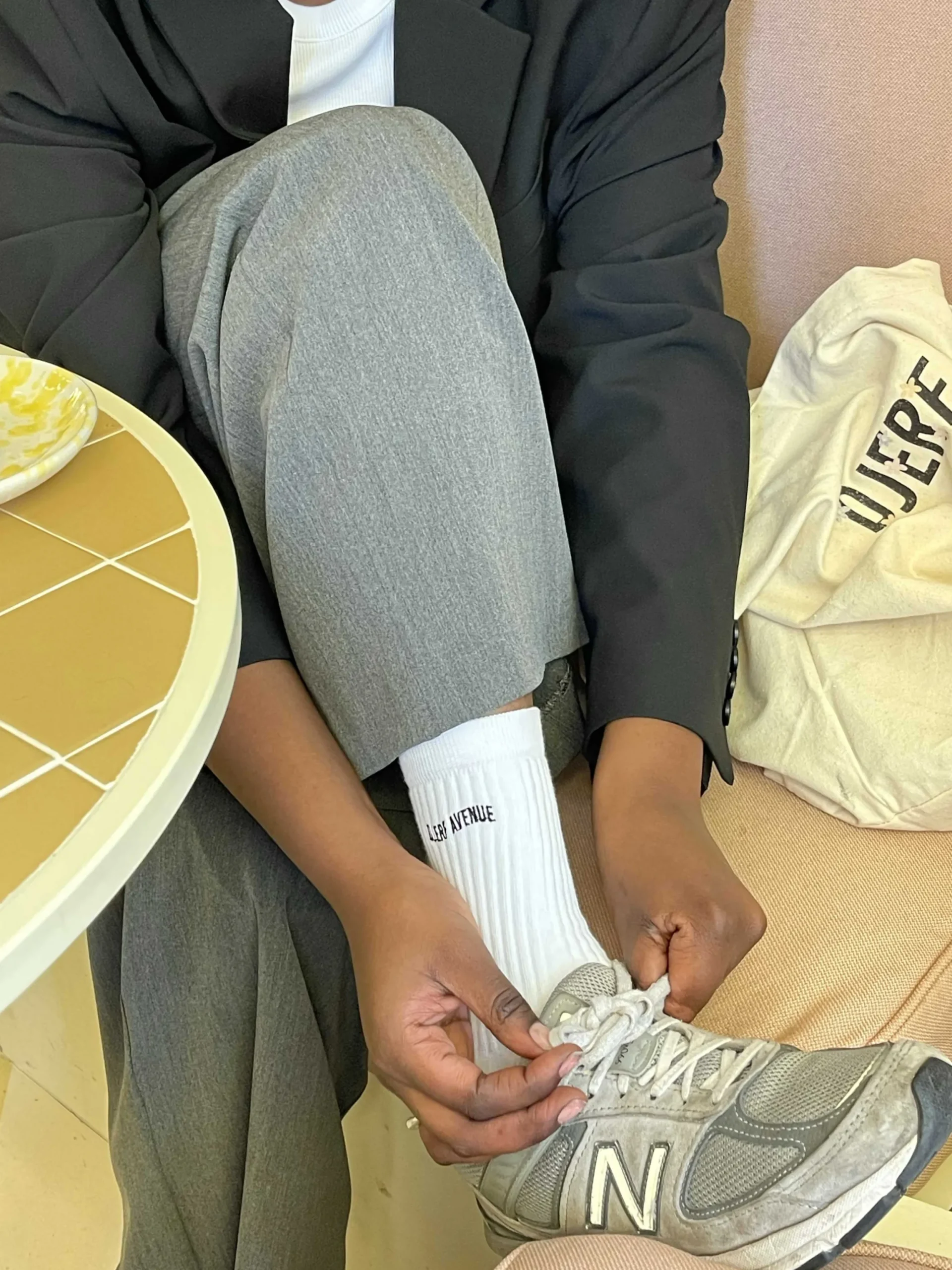 Shop Djerf Avenue Tube Socks White/Black