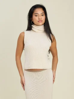 Fashion Djerf Avenue Turtleneck Top Cream