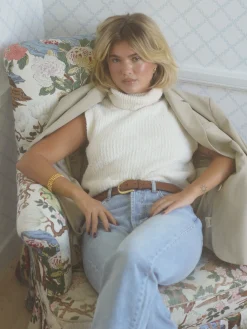 Fashion Djerf Avenue Turtleneck Top Cream