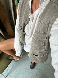 Sale Djerf Avenue Utility Jacket Brown