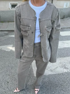 Sale Djerf Avenue Utility Jacket Brown