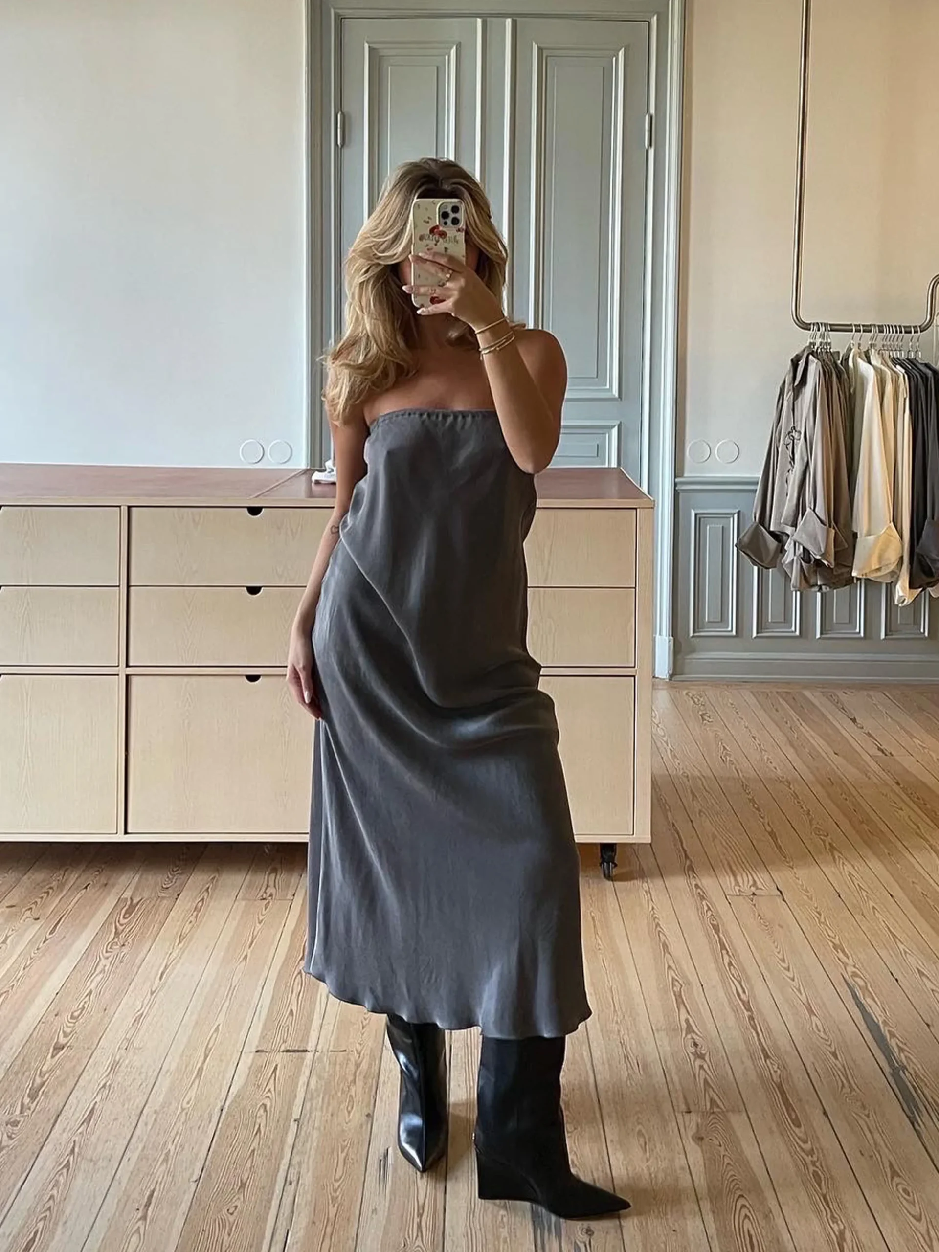 Cheap Djerf Avenue Vision Skirt Storm