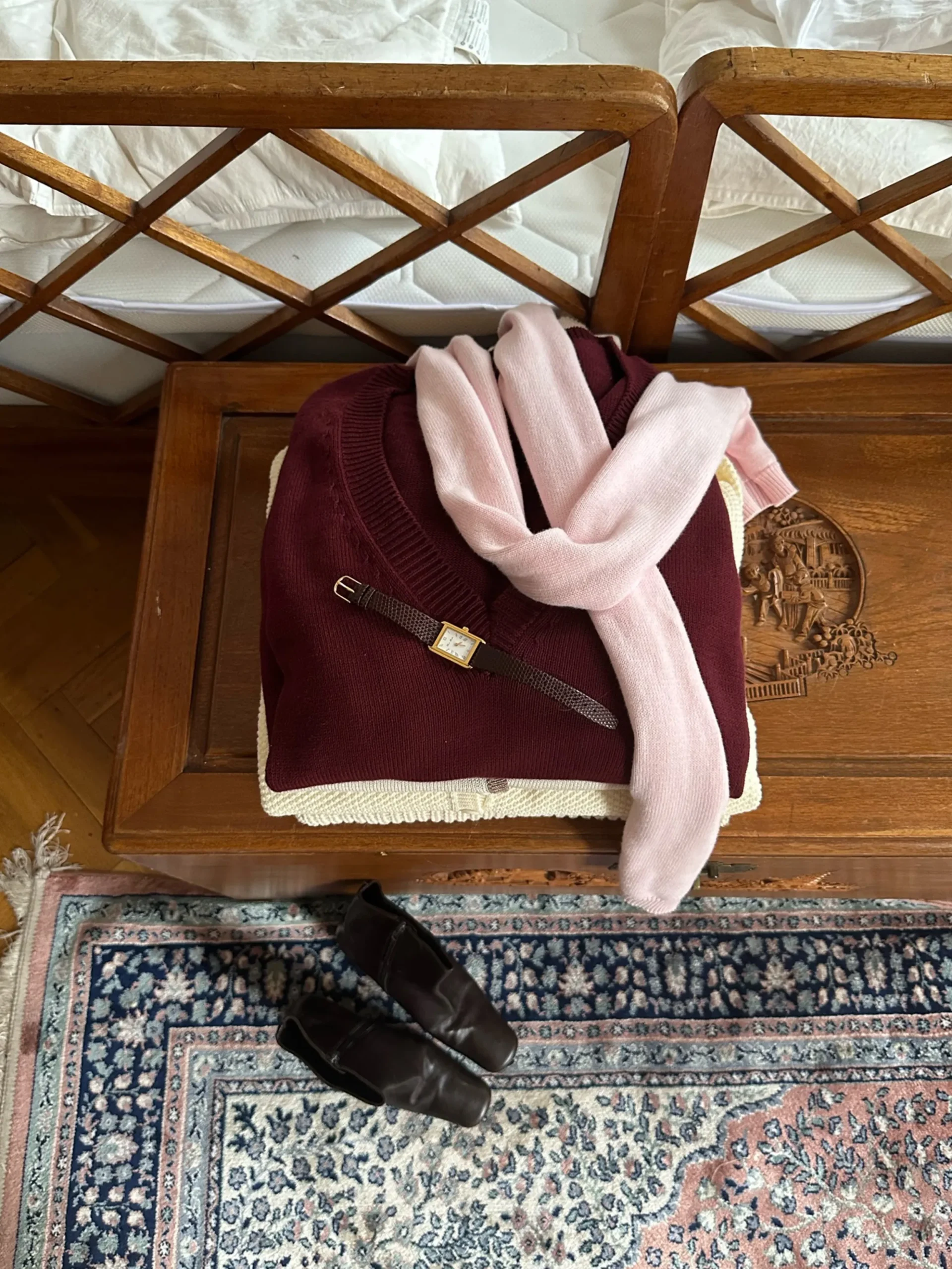 Cheap Djerf Avenue V-neck Sweater Burgundy