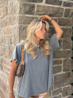 Fashion Djerf Avenue Washed T-shirt Grey Washed grey