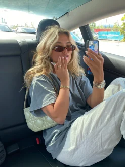 Fashion Djerf Avenue Washed T-shirt Grey Washed grey